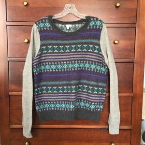 Halogen Fair Isle Stripe Cashmere Sweater